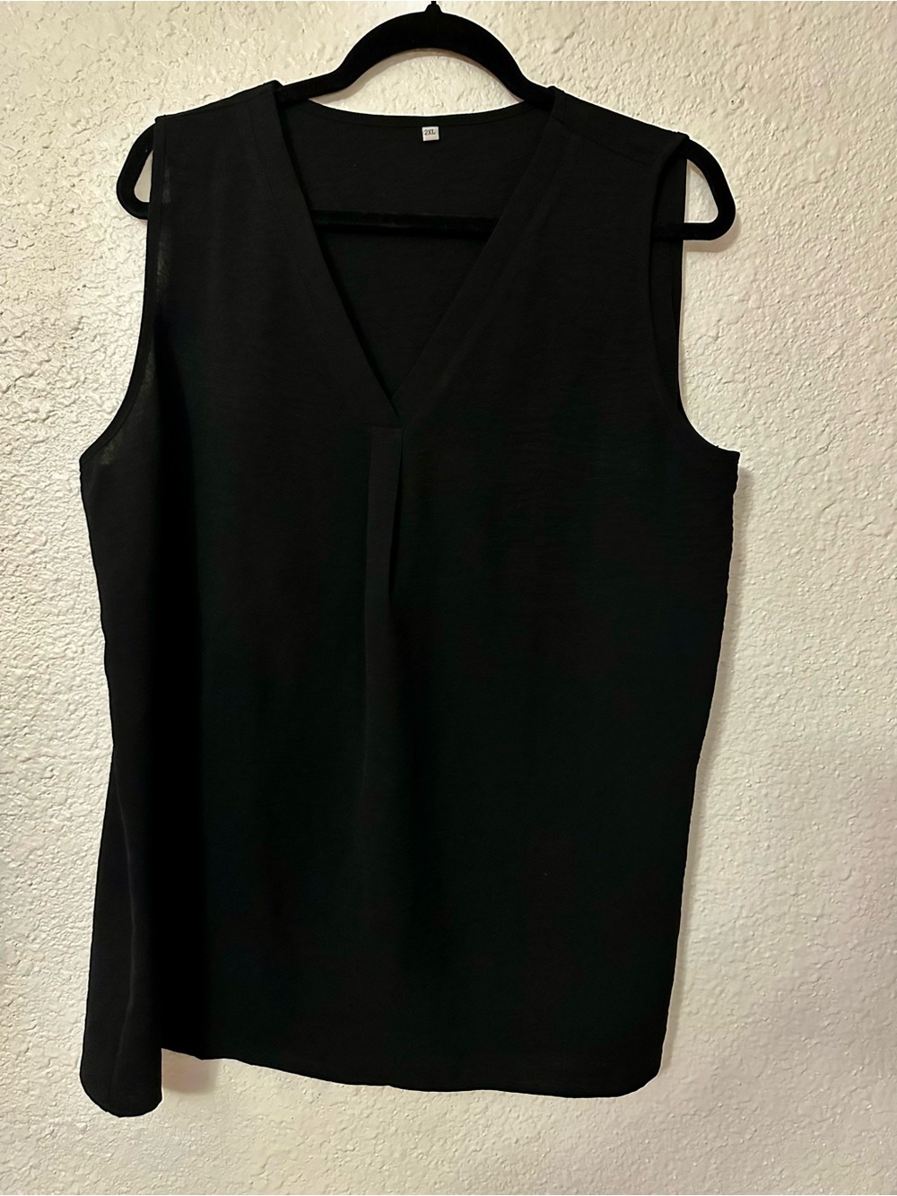 Classic Black Sleeveless V-Neck Top - Women